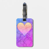 Schattige regenboog hart marmer bagagelabel (Achterkant verticaal)