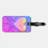 Schattige regenboog hart marmer bagagelabel (Achterkant horizontaal)