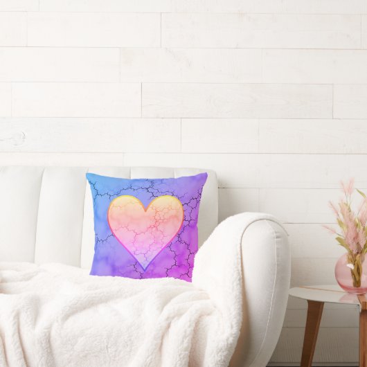 Schattige regenboog hart marmer kussen (Bank)