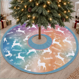 Schattige Regenboog Herhalende Rendier Kerstmis Kerstboom Rok