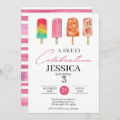 Schattige Regenboog ijsijsijsje verjaardagsfeestje Kaart (Voorkant / Achterkant)