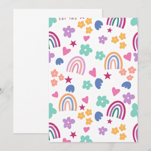 Schattige Regenboog Kaart (Voorkant / Achterkant)