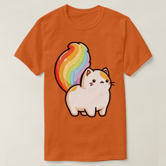 schattige regenboog kattenstaart t-shirt (Design voorkant)