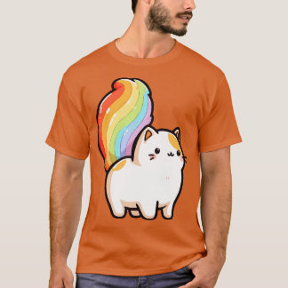 schattige regenboog kattenstaart t-shirt