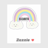 Schattige Regenboog Kawaii Aangepaste Pastel Kleur Sticker (Vel)