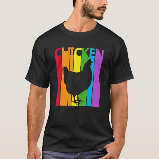Schattige Regenboog Kip Dier T-shirt (Voorkant)