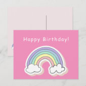 Schattige Regenboog - Meisjes Verjaardag Briefkaart (Voorkant / Achterkant)