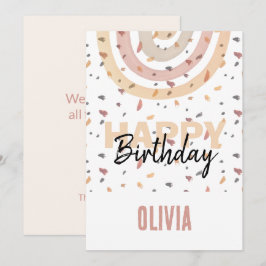 Schattige regenboog met spatvlokken Waterverf Kaart