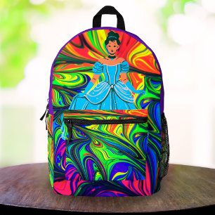 Schattige Regenboog Prinses Meisje Trendy Rugzak v