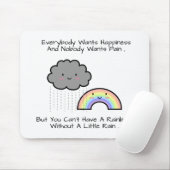 Schattige Regenboog Regenwolk Geluksquote Muismat (Met muis)