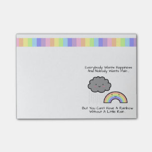 Schattige Regenboog Regenwolk Geluksquote Post-it® Notes