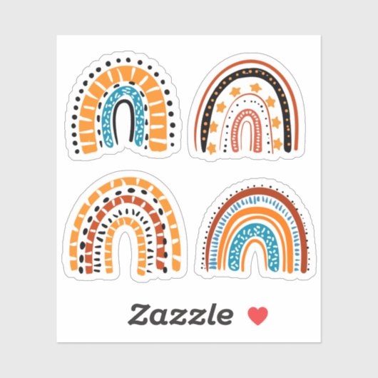 schattige regenboog sticker (Vel)