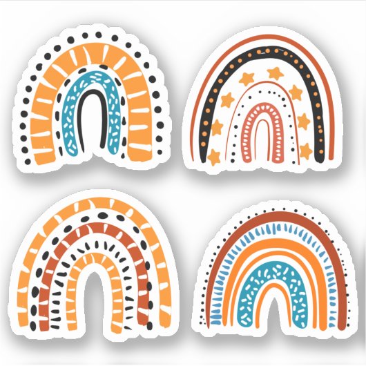 schattige regenboog sticker (Voorkant)