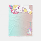 Schattige regenboog Unicorn, Ombre Fleece Deken (Voorkant)