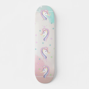 Schattige regenboog Unicorn, sterren Persoonlijk Skateboard