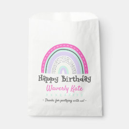 Schattige Regenboog Verjaardagsfeest met de naam v Bedankzakje
