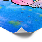 Schattige Regenboog Waterverf Corgi Poster (Hoek)