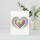 Schattige Regenbooghart, LGBTQ, Postcrossing Briefkaart (Staand voorkant)