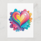 Schattige Regenbooghart, LGBTQ, Postcrossing Briefkaart (Voorkant)