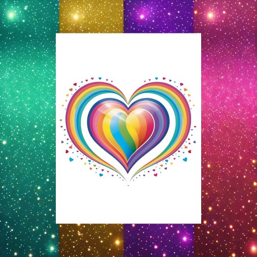Schattige Regenbooghart, LGBTQ, Postcrossing Briefkaart