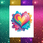 Schattige Regenbooghart, LGBTQ, Postcrossing Briefkaart