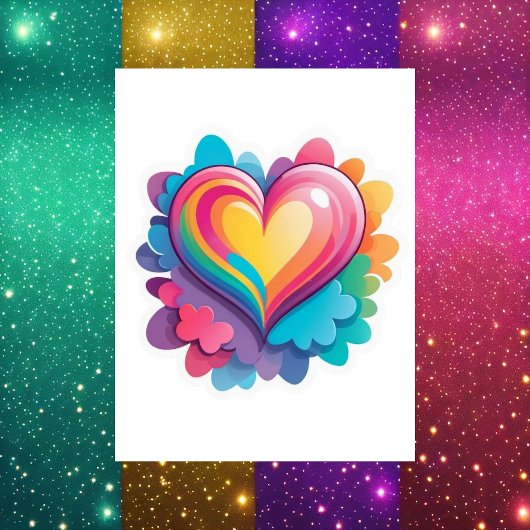 Schattige Regenbooghart, LGBTQ, Postcrossing Briefkaart