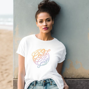 Schattige Regenboogkind van God Retro T-Shirt
