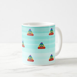 Schattige regenboogpoop Emoji Koffiemok
