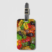 schattige regenboogregenboogkleurige snoep beer bagagelabel (Voorkant (verticaal))