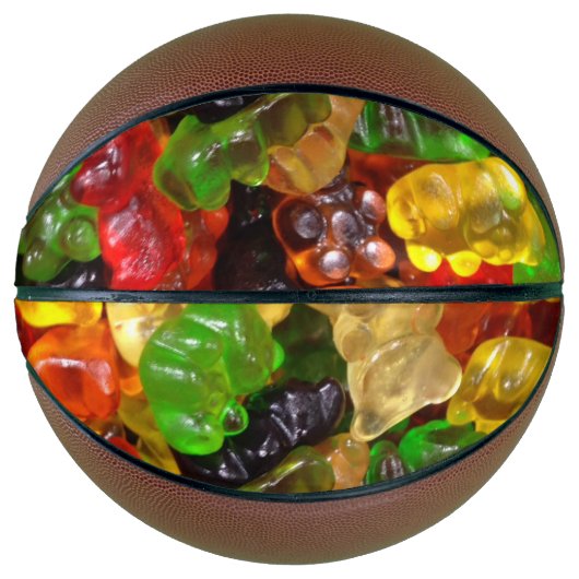 schattige regenboogregenboogkleurige snoep beer basketbal (Voorkant)