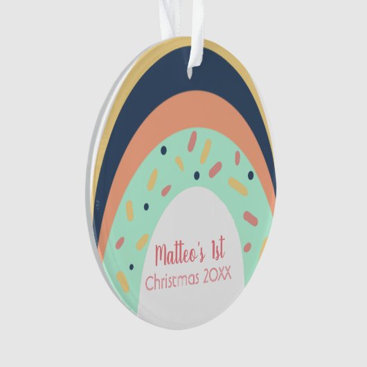 Schattige regenboogspringen Confetti 1 Kerstmis Ornament (voorkant)