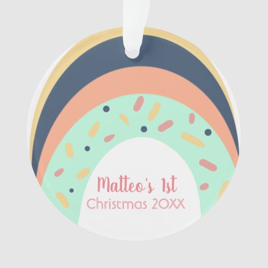 Schattige regenboogspringen Confetti 1 Kerstmis Ornament (voorkant)