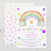 Schattige regenboogster meisjesverjaardag kaart (Voorkant / Achterkant)