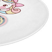 Schattige regenboogunikorn Gepersonaliseerd lade Snijplank (Hoek)