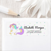 Schattige regenboogunikorn, sterren etiket (Insitu)