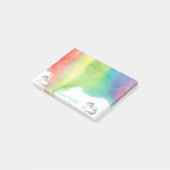 Schattige regenboogunikorn, Waterverf-spuit Post-it® Notes (Schuin)