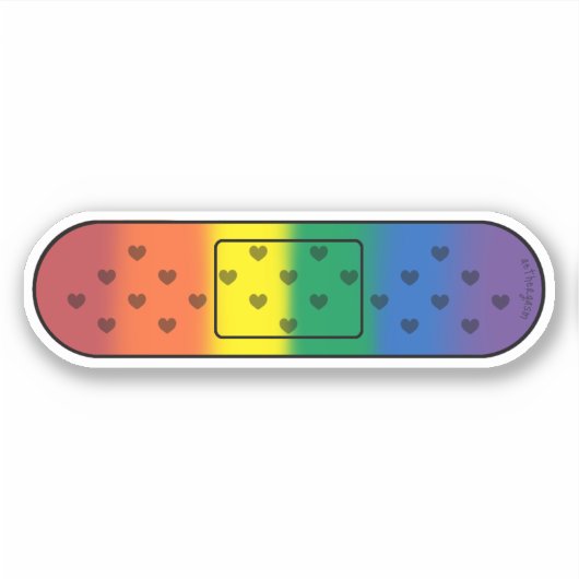 Schattige regenboogverband sticker (Voorkant)