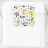 Schattige regenwoud Dieren Vierkante Sticker (Tas)