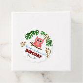 Schattige regenwoud uil vogel Kind verjaardagsfees Bedankjes Labels (In situ)