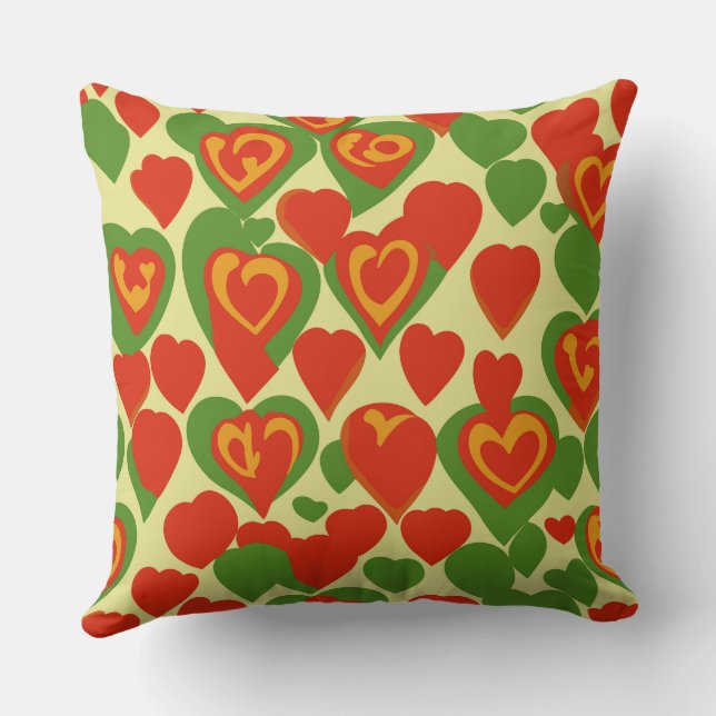Schattige Reggae Mini Hearts Pattern Kussen (Achterkant)