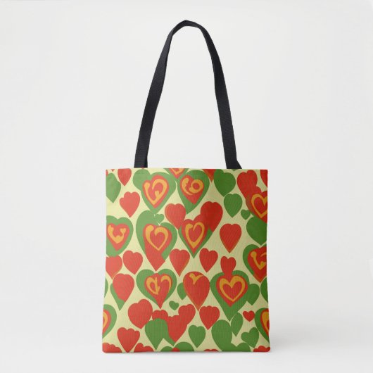 Schattige Reggae Mini Hearts Pattern Tote Bag (Voorkant)