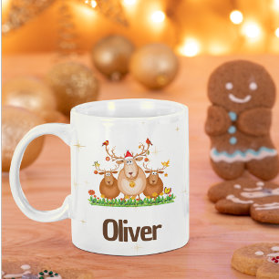 Schattige Reindeer Trio Vakantiesterren met jouw n Koffiemok