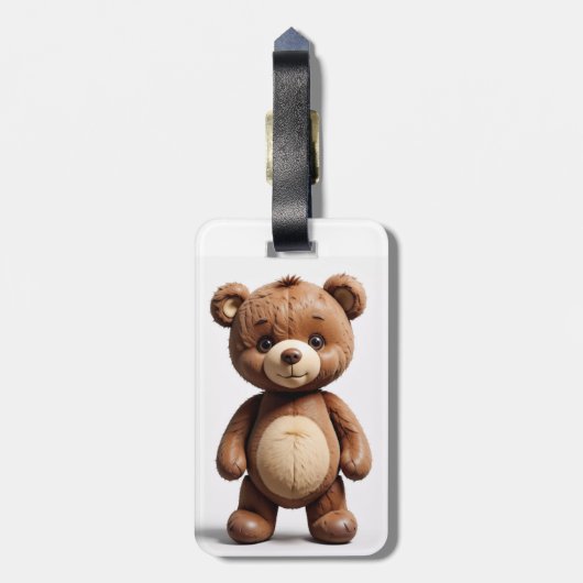 Schattige reisgenoot: Teddy Bear Bagagelabel (Achterkant verticaal)