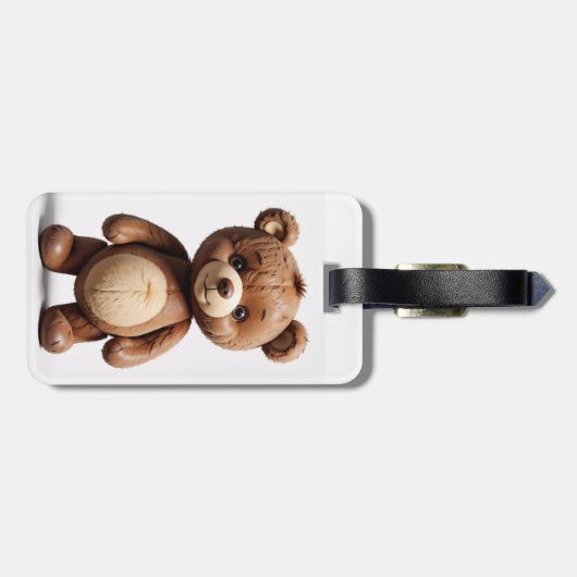 Schattige reisgenoot: Teddy Bear Bagagelabel (Achterkant horizontaal)