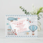 Schattige Reizen Thema Baby Boy Shower Kaart (Staand voorkant)