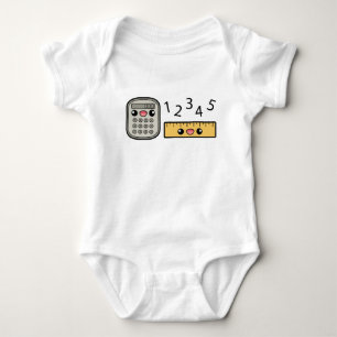 Schattige rekenmachine en liniaal met nummers romper