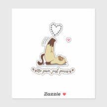 Schattige rekkende kat sticker voor kattenliefhebb