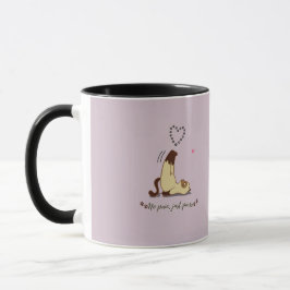 Schattige rekkende kat sticker voor kattenliefhebb mok