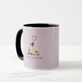 Schattige rekkende kat sticker voor kattenliefhebb mok