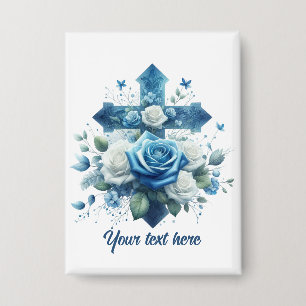 Schattige Religieus Kruis tekst toevoegen Button